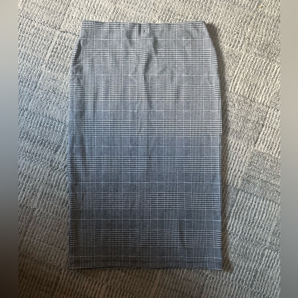 H&M Houndstooth Elasticized Midi Pencil Skirt